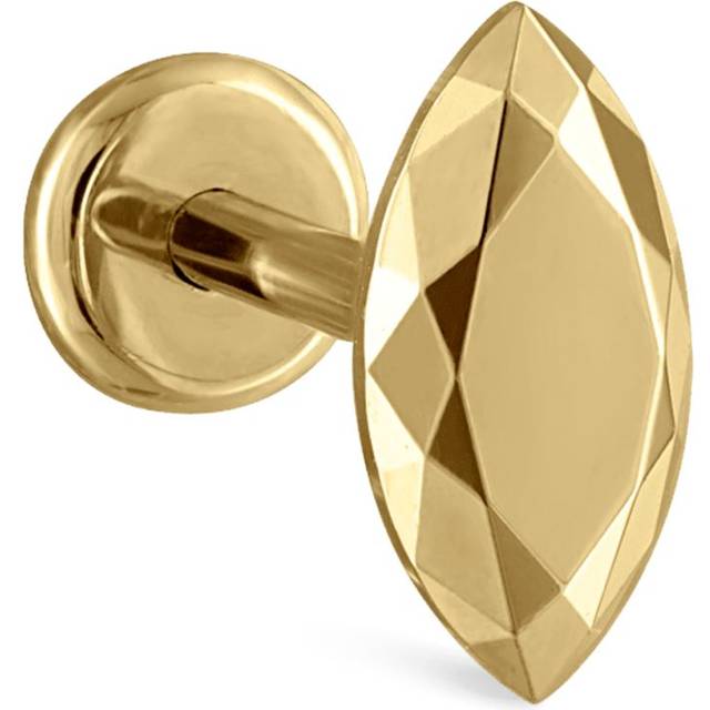 Maria Tash Faceted Marquise Threaded Stud Single Earring - Gold - 6.5mm
