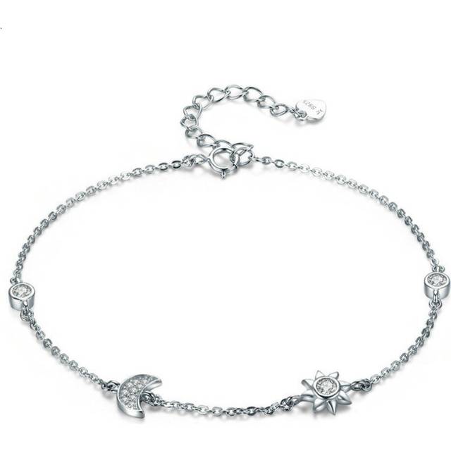 Silver plating Clasp Star and Moon Bracelet & Bangles for Women Jewelry