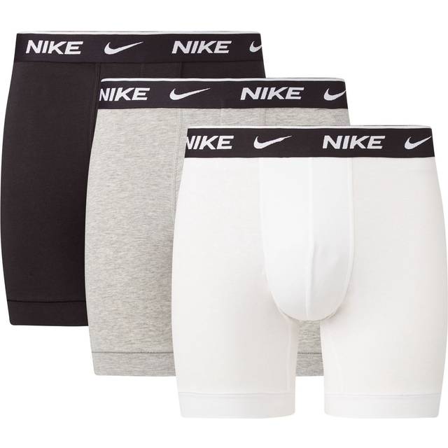 Nike Everyday Cotton Stretch 3pk Boxer Brief, White/Multi, Size M, Men - Print