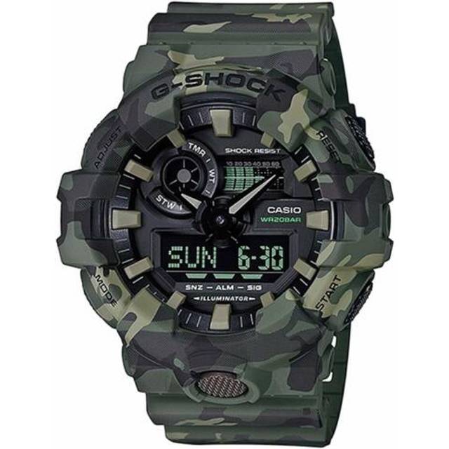 CASIO G-Shock Analog-Digital 'Green' GA-700CM-3A - Army Green - Free