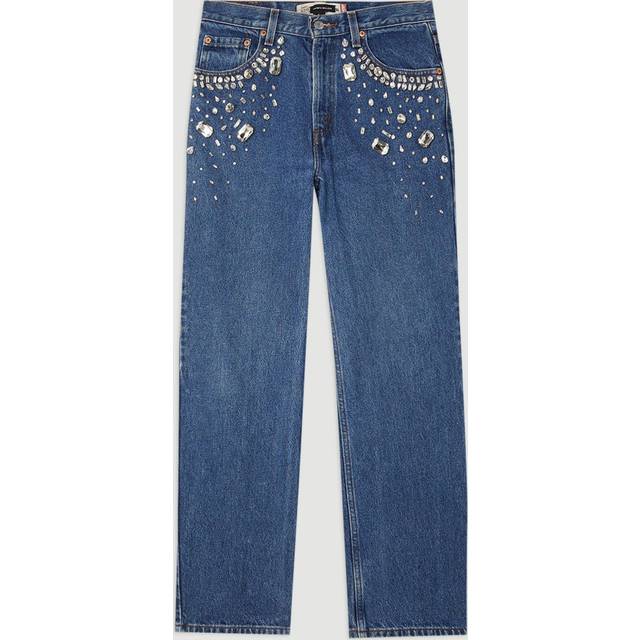 Hand Embellished Vintage Straight Leg Jean - Mid Wash