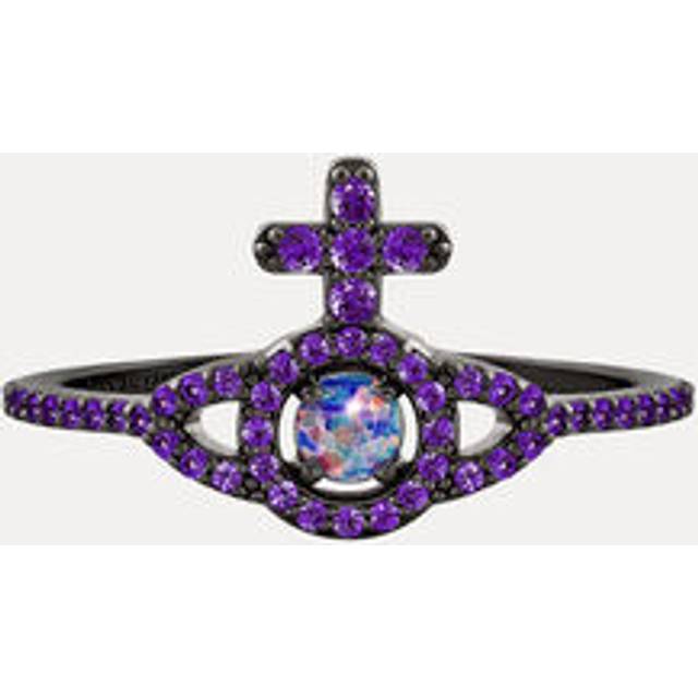 Vivienne Westwood Olympia Ring Gunmetal Opal Gemstone Unisex - XXS
