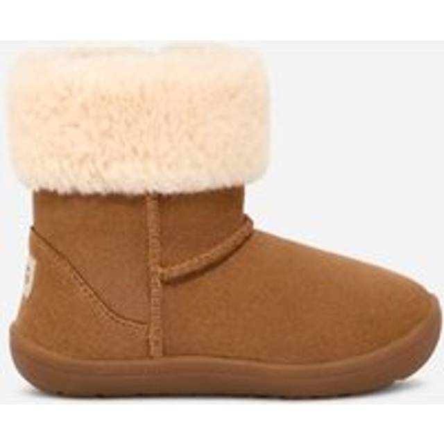 UGG® Sammee Boot for Kids in Brown, Size 11, Leather/Polyester/Wool - Chestnut
