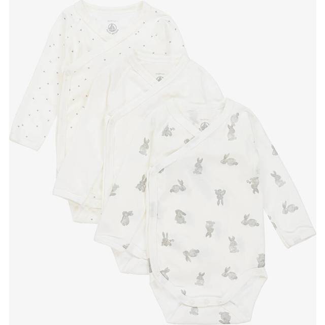 Petit Bateau White Cotton Bodyvests (3 Pack) - 6 month