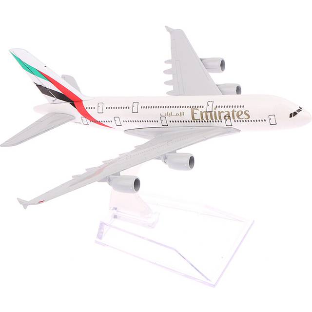 (as pic) 16cm 1:400 Metal Aircraft Replica Emirates Airlines A380 Airplane Diecast