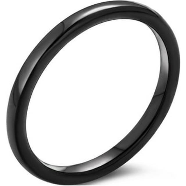 Bling Halloween Jewelry Tungsten Black Unisex Ring 2mm ( Size 9.5)