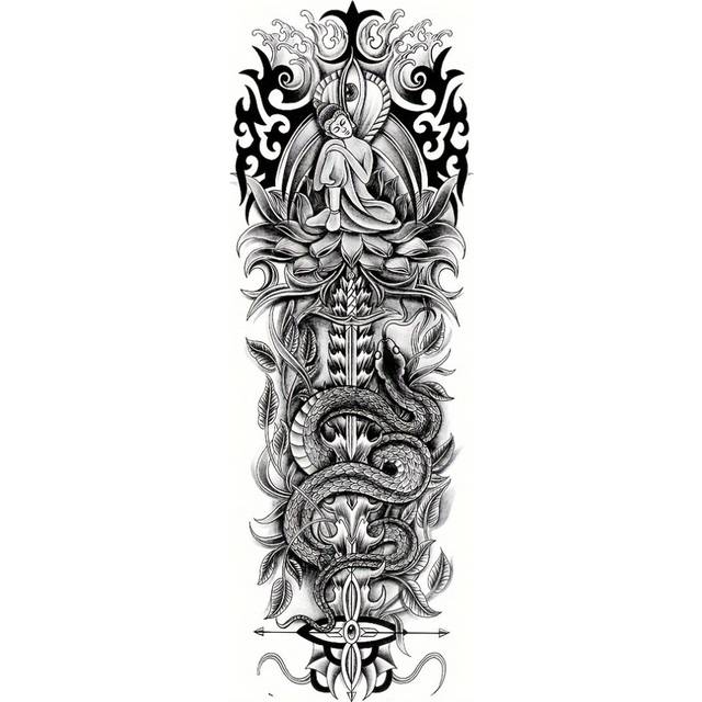 (TQB-305, 8) 8pc Waterproof Lion Tiger Skull Temporary Tattoo Stickers for Men and Women