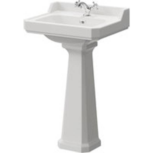 Wholesale Domestic Danbury Traditional Basin with 1 Tap Hole and Full Pedestal | White | Ceramic | 560mm