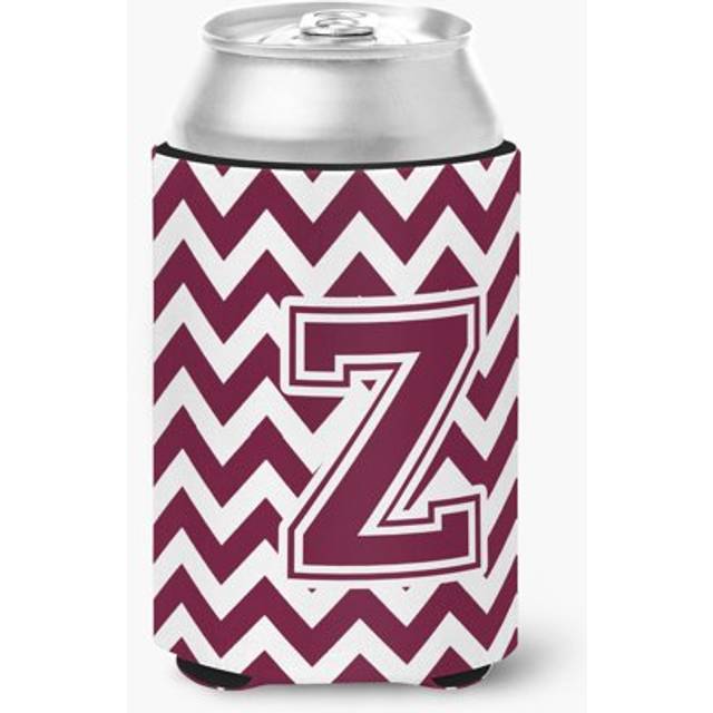 Carolines Treasures CJ1051-ZCC Letter Z Chevron Maroon and White Can or Bottle Hugger  Multicolor