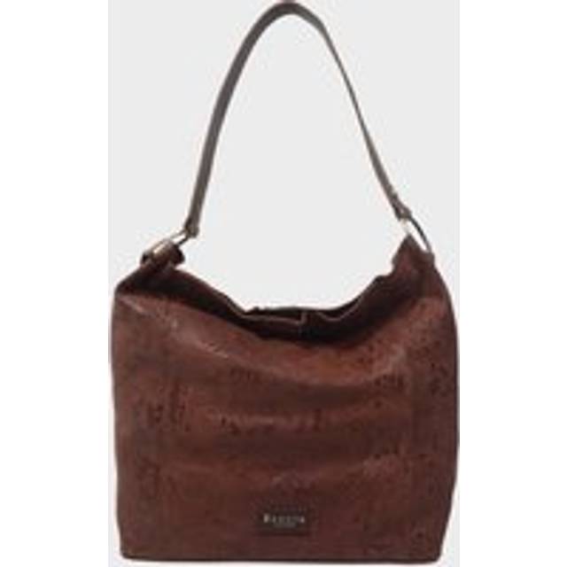 'Esme' Python Snake Real Leather Slouchy Hobo Bag - Brown - One Size