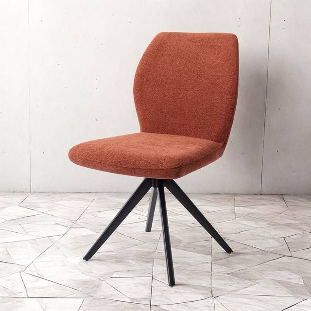 Carolyna Cozy Copper Dining Chair - Turn White - Black (87cm H X 47cm W X 45cm D)