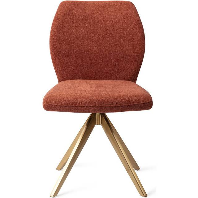Carolyna Cozy Copper Dining Chair - Turn White - Gold (87cm H X 47cm W X 45cm D)
