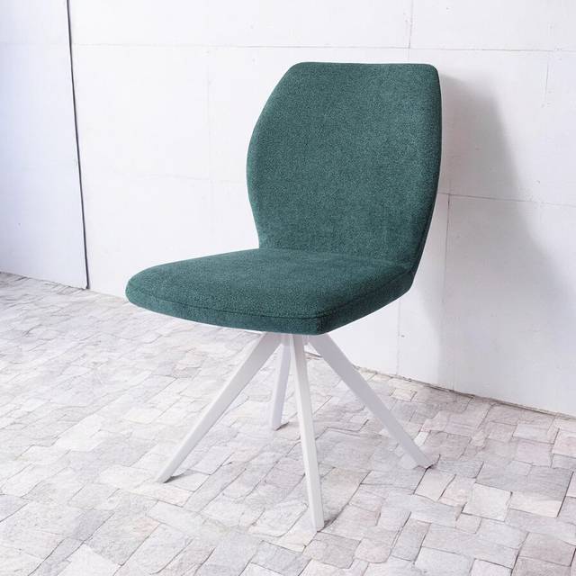 Carolyna Cozy Copper Dining Chair - Turn White - Blue (87cm H X 47cm W X 45cm D)