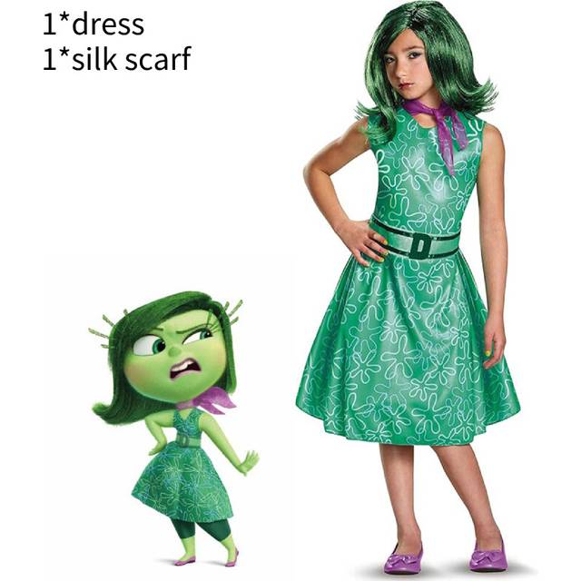 (Disgust, 160) Inside Out 2 Cosplay Costume Dress Jumpsuit For Anime Character Fans Role Play