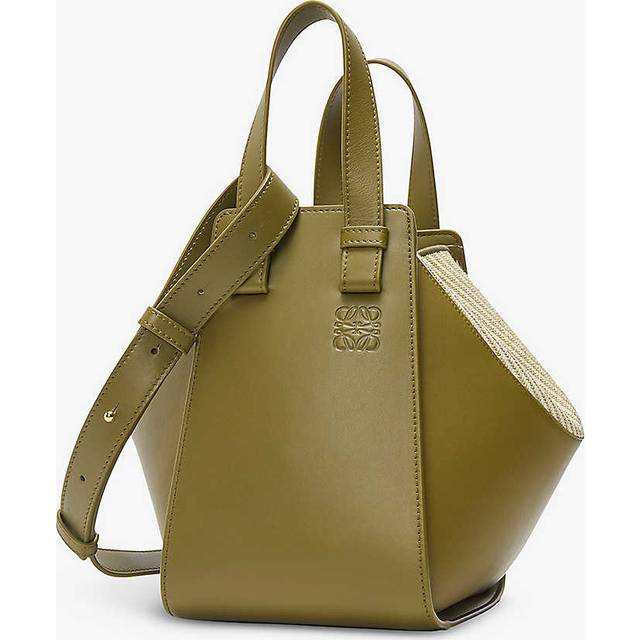 Loewe Compact Calfskin Hammock Bag - Green (Size D:25cm x H:21cm x W:14.5cm)