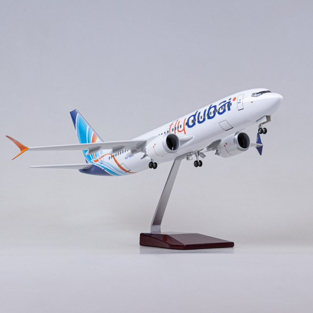 (without light) 1/85 Scale 47CM Airplane 737MAX B737 MAX Aircraft Fly Dubai Airline W