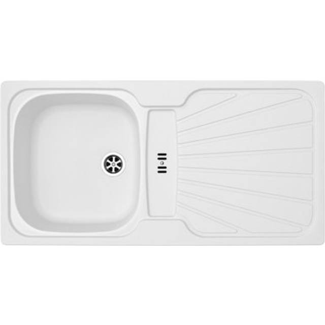 Liquida cmp5wh 1.0 bowl reversible inset white kitchen sink with waste kit