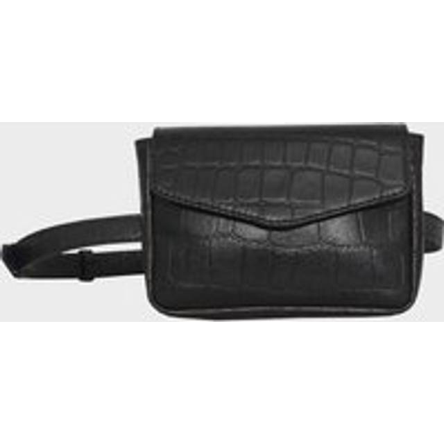 CAMELLA' Croc Leather Bum Belt Waist Festival Bag - Black - One Size