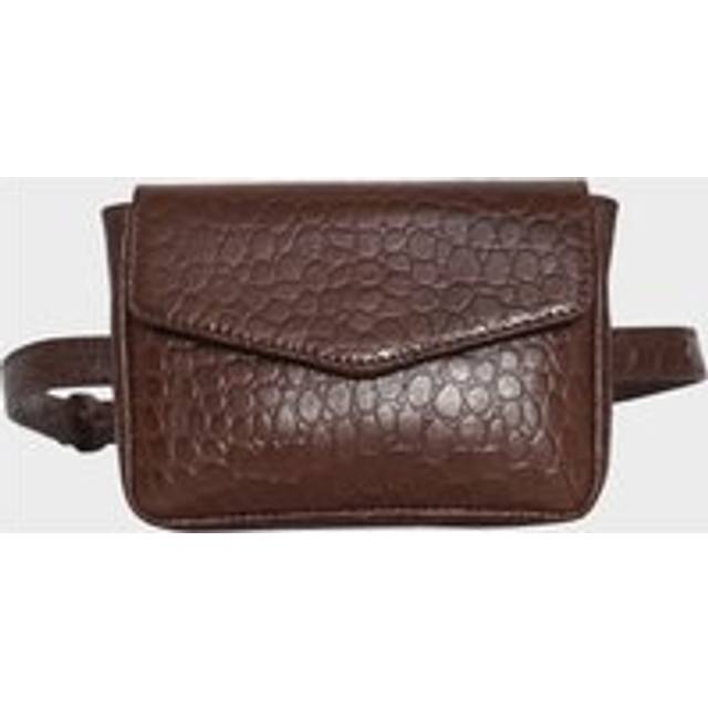 CAMELLA' Croc Leather Bum Belt Waist Festival Bag - Brown - One Size