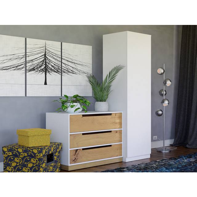 Alpen Home Wardrobe withStorage Shelve& Cloth Hanging Rail - Tall MDF/Chipboard Armoire Bedroom Wardrobe White 180cm H X 50cm W X 50cm D