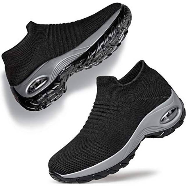 YHOON Women's Walking Shoes - Sock Sneakers Slip on Mesh Platform Air