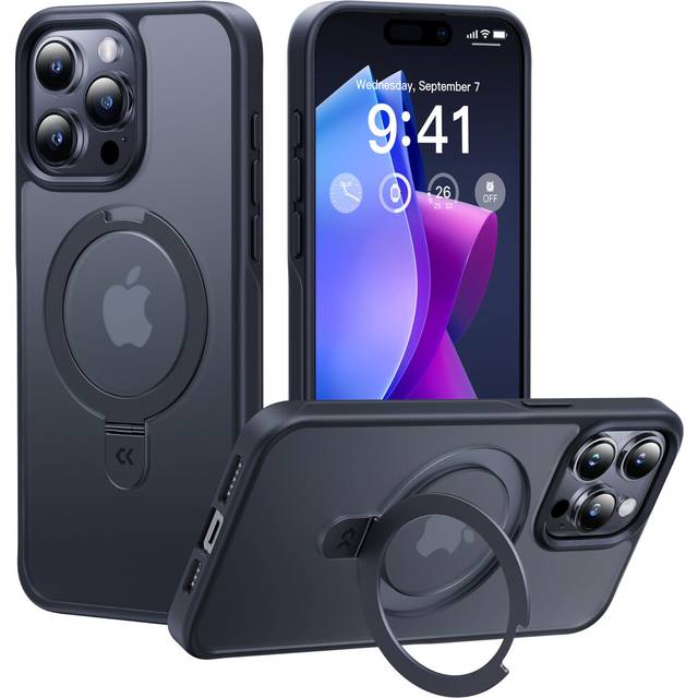 CASEKOO 2024 NEW Magic Stand for iPhone 15 Pro Case for MagSafe [Military Drop Protection] Shockproof Protective Phone Case Matte Finish Non-Slip Slim