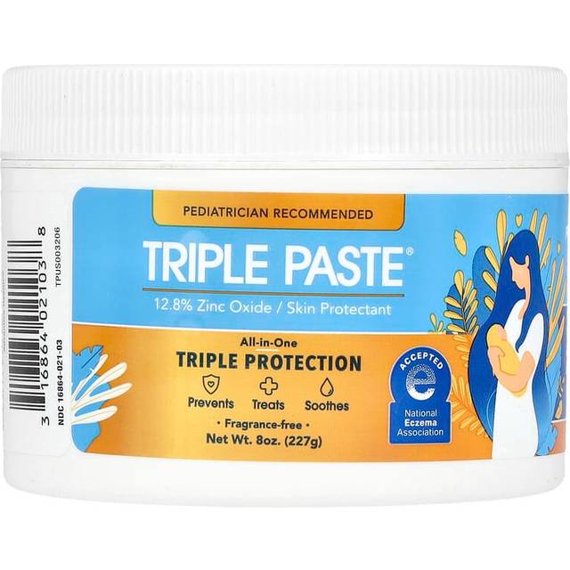 Triple Paste  Zinc Oxide Medicated Diaper Rash Ointment  Fragrance-Free  8 oz (227 g)