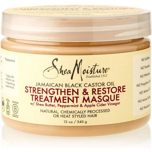 SheaMoisture Strengthen & Restore Hair Treatment Mask Jamaican Black Castor Oil Silicone and Sulphate Free 355 ml