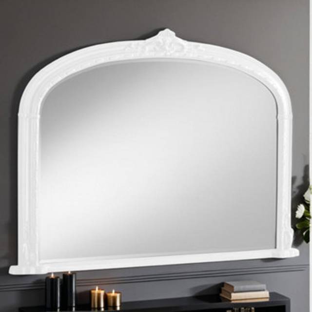 Yearn Victoria Bevelled White Overmantle Mirror 89 x 127cm
