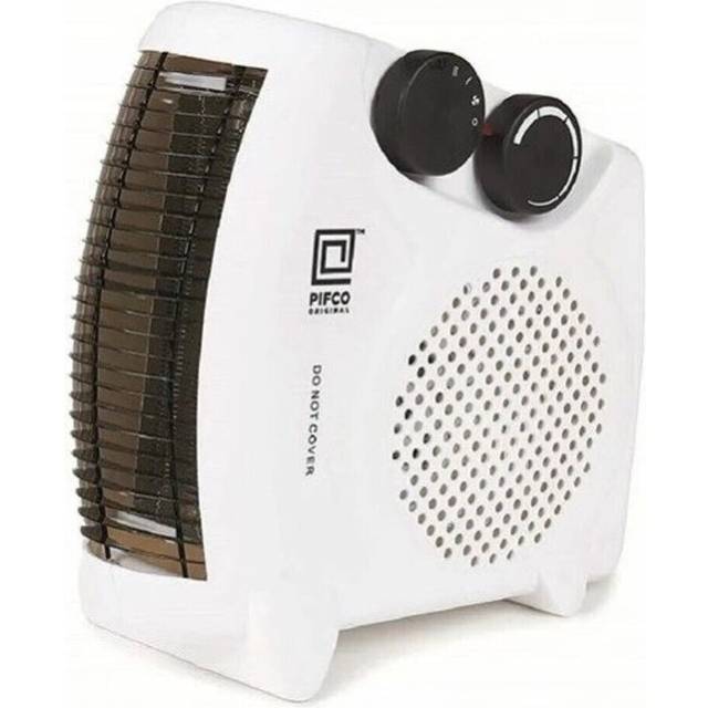 PIFCO 203830 Dual Position Portable Fan Heater with Thermostat 2KW - White