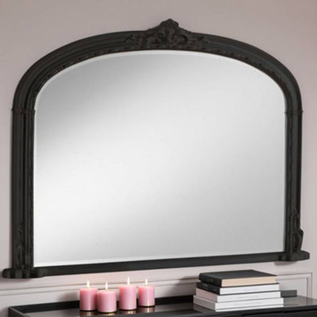Yearn Victoria Bevelled Black Overmantle Mirror 89 x 127cm