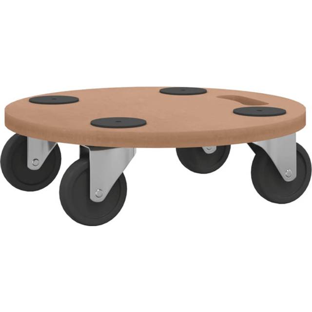 vidaXL Dolly Trolleys 6 pcs Round Engineered Wood - Brown