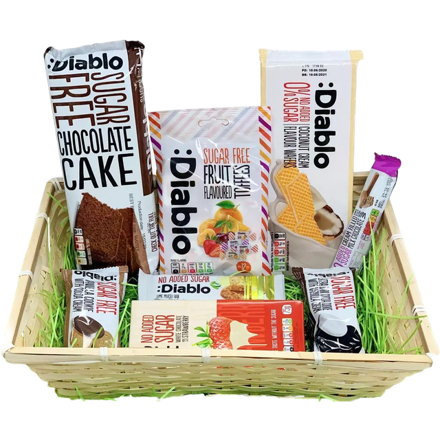 Diablo Diabetic Sugar Free Gift Hamper Box Sweets Cake Bar Bars Set