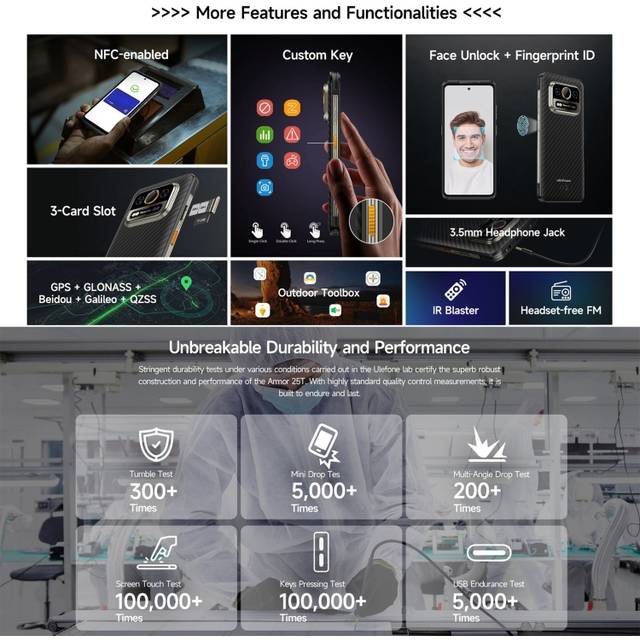 [HK Warehouse] Ulefone Armor 25T Rugged Phone, 6GB+256GB, Thermal Imaging, 6.78 inch Android 14 MediaTek Helio G99 Octa Core, Network: 4G, NFC, OTG (Black)