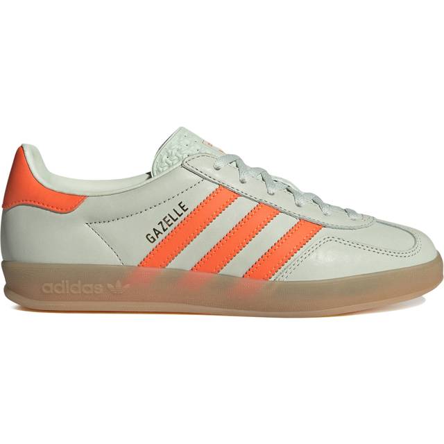 Adidas Gazelle Indoor Trainers Linen Green Solar Orange Gum, 3.5