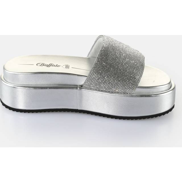 Women's slides Buffalo Noa Glam - Vegan Glitte - Argenté - 40