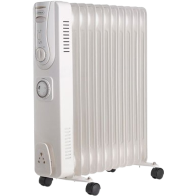 11 Fin Oil Filled Radiator with Timer 2500W - White
