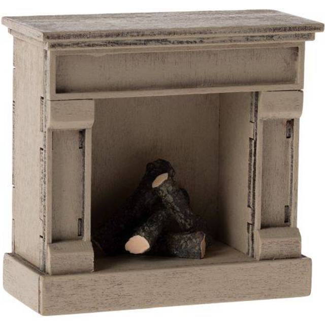 Maileg - Fireplace, Mouse - Tillbehör till dockor - Off white - H8,5 x W8,5 x D4 cm