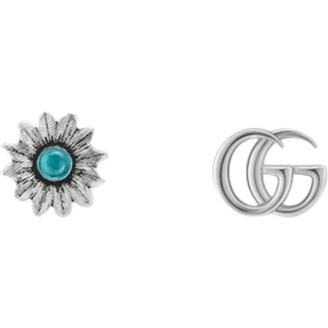 Gucci Sterling Silver Blue Topaz Flower Shaped Earrings
