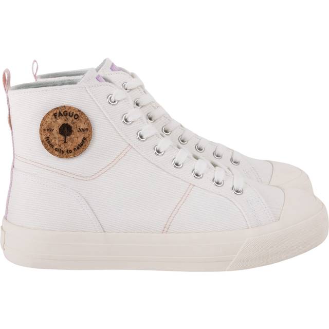 Women's recycled cotton and cork Trainers Faguo Nutmeg - Blanc