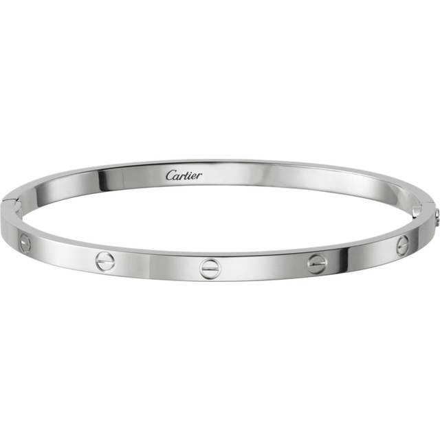 Cartier Womens White Gold Love Small 18ct White-gold Bracelet 15cm - WHITE GOLD