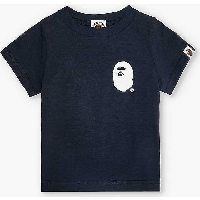 A Bathing Ape Boys Black Kids Big College Logo-print Cotton T-shirt 9 Months - Years 2-3 - BLACK