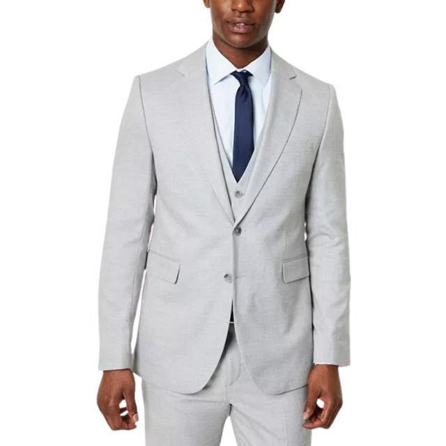 Mens Light grey Wedding Suit Jacket - Neutral - 46R