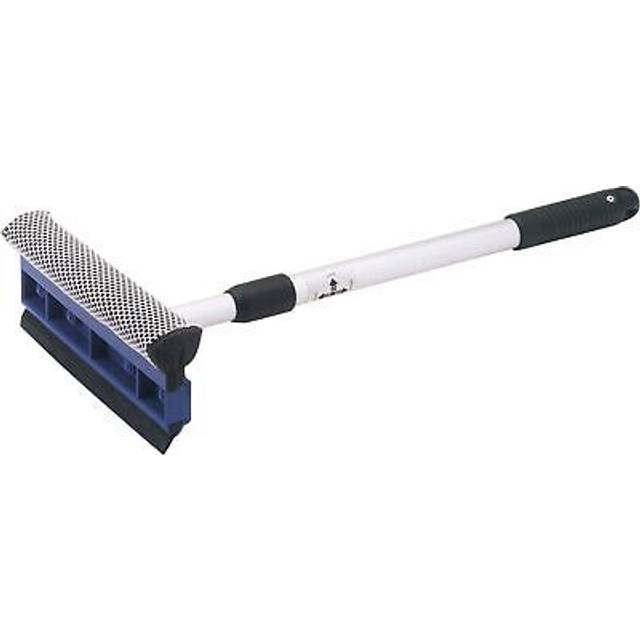 Telescopic Window Cleaning Equipment | 46.55 to 73.5cm Extendable Squeegee with Sponge | 200mm Rubber Blade | Twist and Lock Handle Window Cleaner |