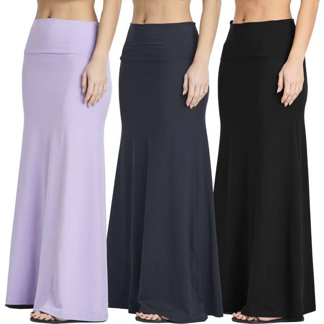Womens Casual Maxi Length Long Skirt Skirts Summer Flowy Faldas Mujer Skirts Spring Pencil Tummy Control High Waist Ladies Modest