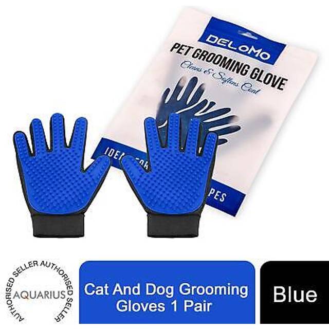 Cat And Dog Grooming Gloves 1 Pair - Blue
