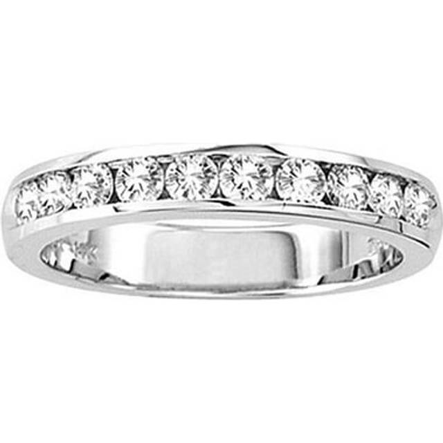 14K Gold Channel Set Wedding Ring or Anniversary Band with 0.50 CTTW 10 Stone Round Diamonds H-I SI Quality Bridal - Size 8.5