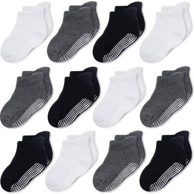 CozyWay Non-Slip Socks with Grippers - Ankle Style for Little Girls an