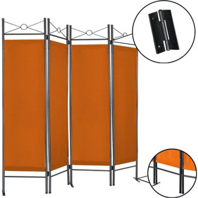 (Orange) Folding Room Divider Paravent Wall Partition Privacy Screen Separator