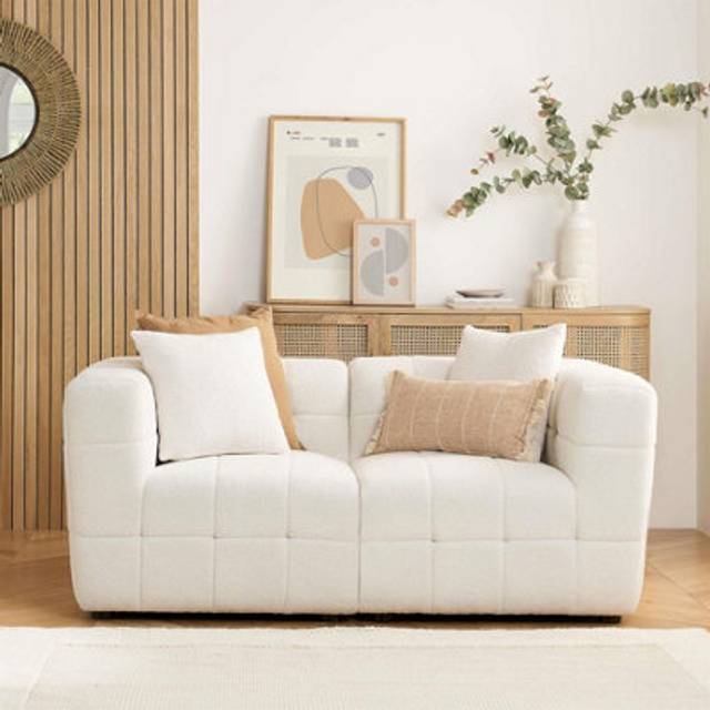 Birlea Milo 2 Seater Sofa - White, White